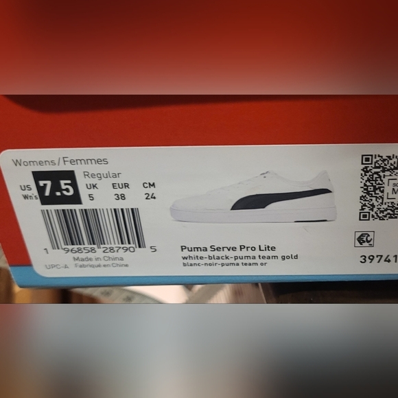 Puma Serve Pro Lite Women's White & Black Trainers Size 7.5 NEW - Picture 4 of 7